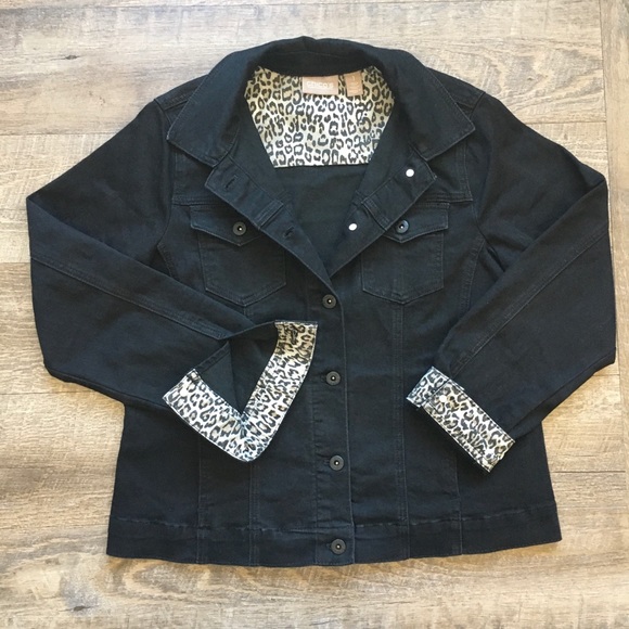 chicos black denim jacket